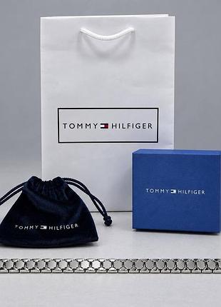 Мужской браслет на руку tommy hilfiger, серебряный брендовый браслет на руку томме хелфигер, металлический браслет