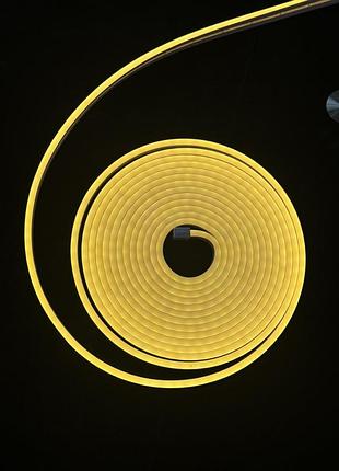 Flex neon неонова світлодіодна стрічка 5 м жовта, гнучкий лід неон 12 v
