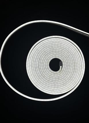 Гнучкий світлодіодний лед неон 220v білий, герметична led неонова стрічка 5 метрів ip65