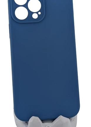 Чехол silicone case box для apple iphone 13 pro max бампер soft touch с микрофиброй синий (без лого)