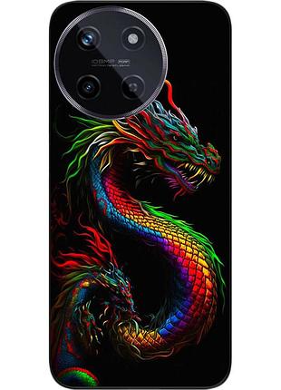Силиконовый чехол бампер epik для realme 11 4g с картинкой разноцветный дракон