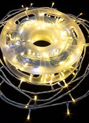 Светодиодная гирлянда уличная на дом нить 50 метров теплый свет 500 led от сети новогодняя, laplandia (ww.01.6w.500+)