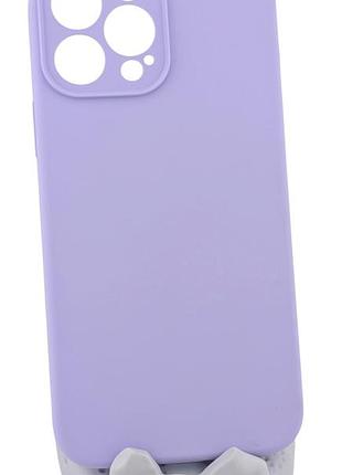 Чехол silicone case box для apple iphone 13 pro max бампер soft touch с микрофиброй сиреневый (без лого)