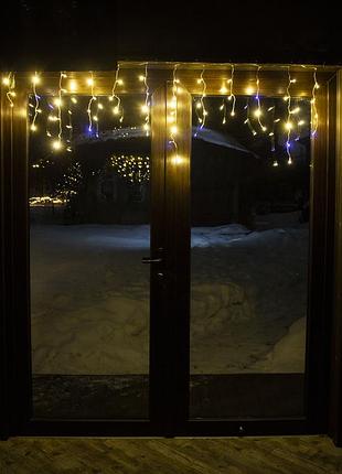 Світлодіодна гірлянда бахрома на вікно тепло-біла 2,5 метра 100 led laplandia світлодіодна від мережі (ww.02.5т.100+)