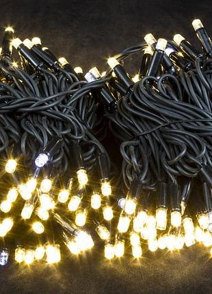 Гирлянда уличная на елку нить с мерцанием 20 метров теплый свет 200 led от сети новогодняя laplandia (ww.01.7b.200.f+)