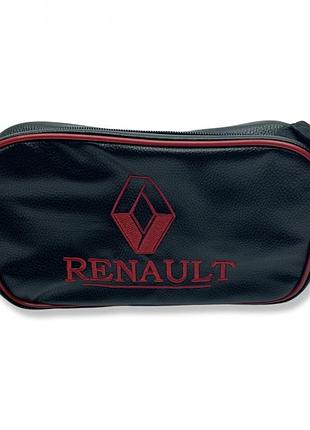 Сумка с логотипом "renault" красная из экокожи