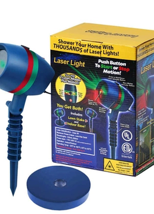 Лазерний зірковий проектор у комплекті star shower motion laser light 8003 синій