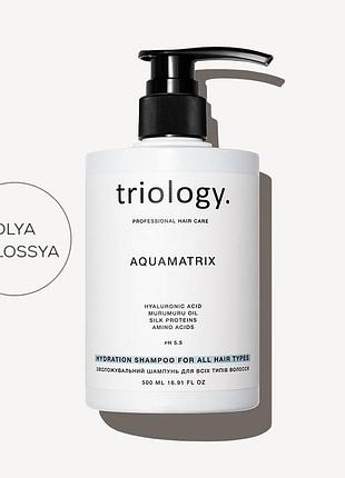 Зволожувальний шампунь для всіх типів волосся aquamatrix triology, 500 мл