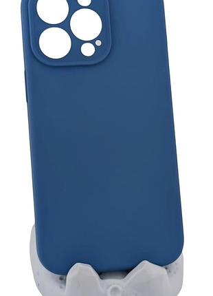 Чехол silicone case box для apple iphone 13 pro бампер с микрофиброй синий (без лого)