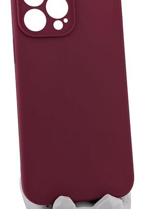 Чехол silicone case box для apple iphone 13 pro max бампер soft touch с микрофиброй бордовый (без лого)