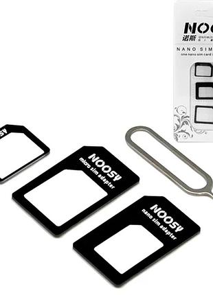 Nano, micro sim адаптер 3в1, оем перехідник iphone 4 5 + скріпки