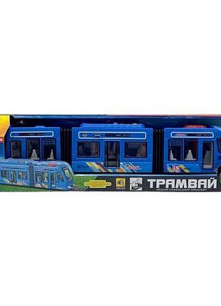 Трамвай автоэксперт (синий) (подсветка, звуки, инерция, подвижные части)