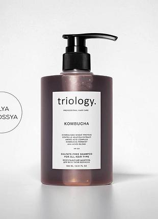 Безсульфатний шампунь для всіх типів волосся з комбучею kombucha triology, 500 мл