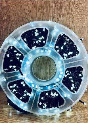 Гирлянда нитка на бабине 500led 50м провод черный