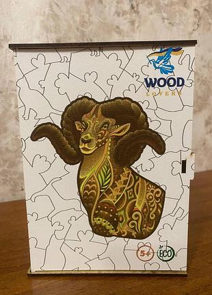 Супер развивающий детский деревянный пазл woodgood баран а4