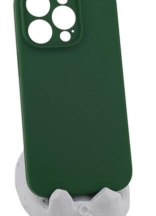 Чехол silicone case box для apple iphone 14 pro бампер с микрофиброй зеленый (без лого)