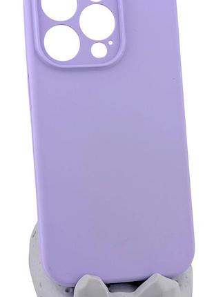 Чохол silicone case box для apple iphone 14 pro бампер з мікрофіброю бузковий (без лого)