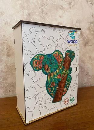 Супер развивающий детский деревянный пазл woodgood коала а4