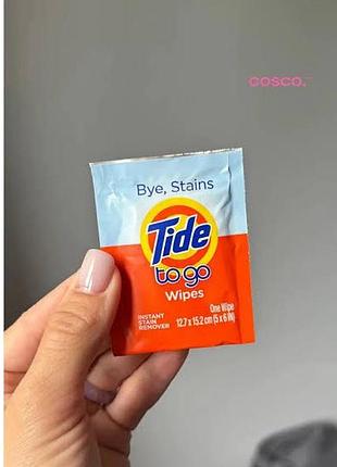 Салфетки-пятновыводители tide to go 10 шт, быстрая очистка одежды без стирки