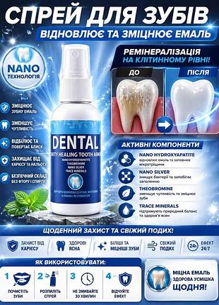Уникальный спрей для отбеливания и укрепления эмали зубов dental освежающий 50 мл