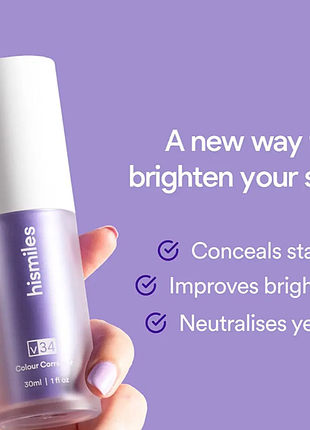 Супер эффективный зубной спрей hismile v34 color corrector фиолетовое средство для осветления тона зубов 30ml