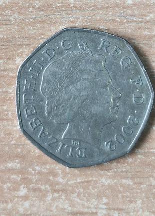 Нумізматика british royal mint монета 50 пенсів 2002 року