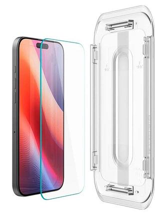 Захисне скло spigen glas.tr ez fit для samsung galaxy s25 ultra, з монтажною рамкою, 9h (комплект 2 шт)