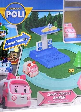 Набор robocar poli трек с умной машиной эмбер (83271)