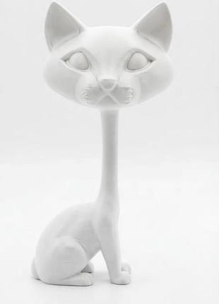 Декоративная фигурка "котик", пластиковая, белая, 2.3х3.8х7.5 см