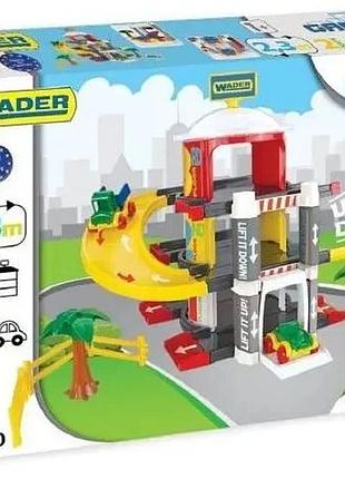 Игрушечный набор гараж wader с лифтом 3 уровня (50310)