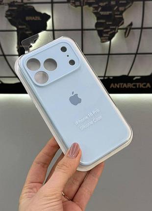 Чохол закрита камера silicone case з мікрофіброю для iphone 18 pro,чохол з мікрофіброю для айфон 18 про (блакитний)