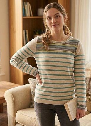 Трикотажный хлопковый джемпер, свитер marks &amp; spencer (indigo), р. m (12)