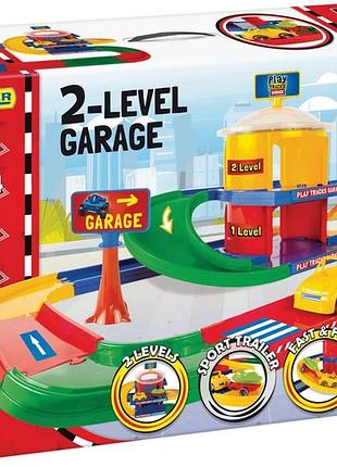 Іграшковий набір гараж wader play tracks garage 2 поверхи (53010)
