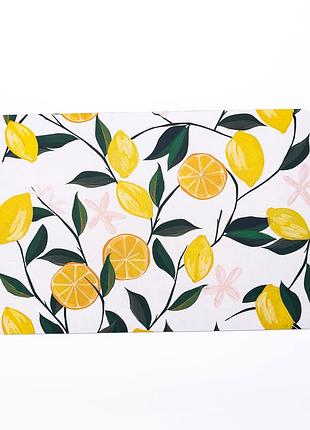 Влагопоглощающий коврик диатомитовый 58х38 см для дома с принтом пальм limoncello mc-13234