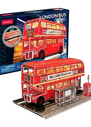 Трехмерный пазл-конструктор cubicfun london bus с подсветкой (l538h)