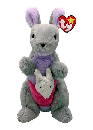 Мягкая игрушка ty beanie babies серый кенгуру kayla 15 см (41349)
