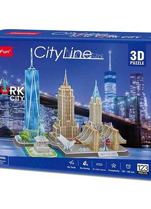 Тривимірна головоломка-конструктор cubicfun сіті лайн нью-йорк (mc255h)