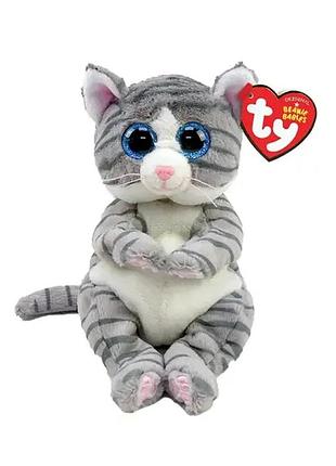 М'яка іграшка ty beanie bellies сірий котик mitzi