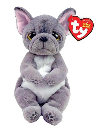 Детская мягкая игрушка ty beanie bellies серый пес "wilfred"