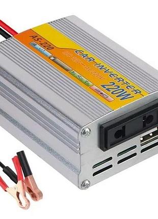Преобразователь тока, напряжения, инвертор 220w, car inverter as-220 от аккумулятора 12v-220v