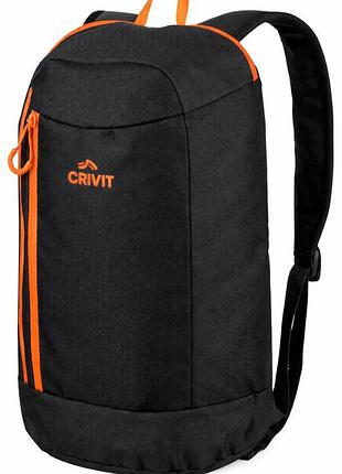 Небольшой городской рюкзак 10l crivit mini черный с оранжевым
