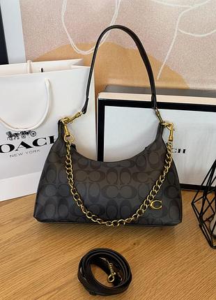 Женская сумка coach juliet shoulder bag 25 черный коуч через плечо