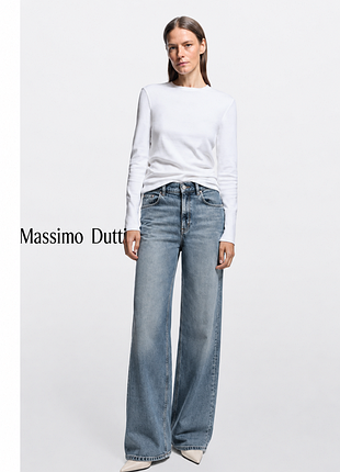 Джинсы massimo dutti premium denim (на с, хс)  широкие / relaxed