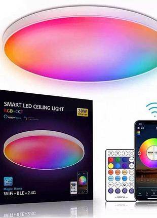 Bel air home потолочный светильник 30 вт светодиодный rgb + cct alter 30 см - серия с magic home - совместим с amazon alexa та