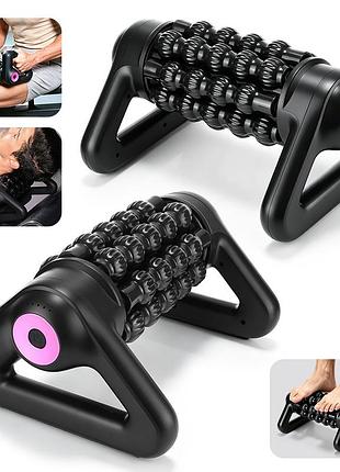 Массажный ролик triangle roller massager sl-525 / роликовый антицеллюлитный массажер / вибромассажер для тела