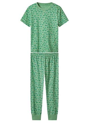 Піжама (футболка і штани) для хлопчика lupilu lidl 496829 110-116 см (4-6 years) зелений