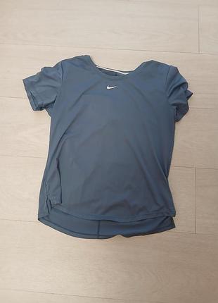 Спортивная футболка nike dri-fit (размер s) серо-синего цвета