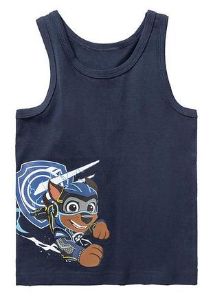 Майка бавовняна з принтом для хлопчика disney щенячий патруль 416914 080-116 см (1-6 years) темно-синій