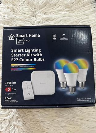 Аксесуари для освітлення livarno smart lighting starter kit with e27 colour bulbs