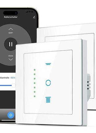 Wlan умный переключатель ролетов и жалюзи 6-го поколения с led, таймером и голосовым управлением alexa и google, 2 шт curry